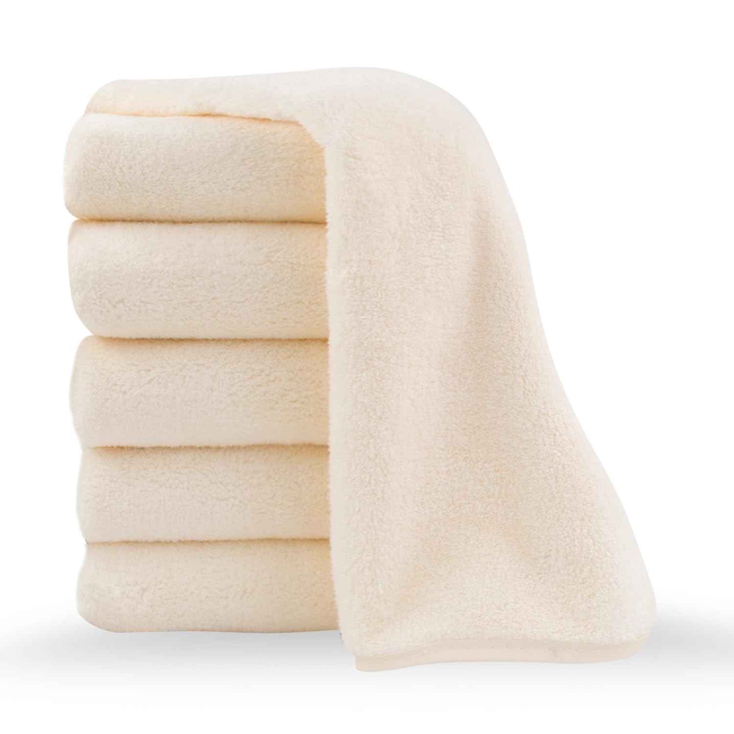 Photo 1 of (only 5 missing one of 6) QICAIYUN Ultra-Soft Baby Washcloths, Microfiber Coral Fleece Baby Face Towels