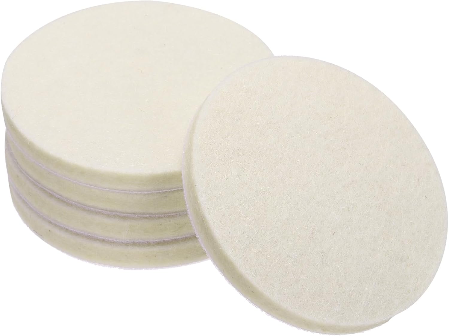 5PCS Wool Felt Polishing Pads, 3 Inch Buffing Wheel Polish Pad Flocking Hook & Loop Back for Car Buffer Polisher Attachment, Glass Plastic Metal Stone