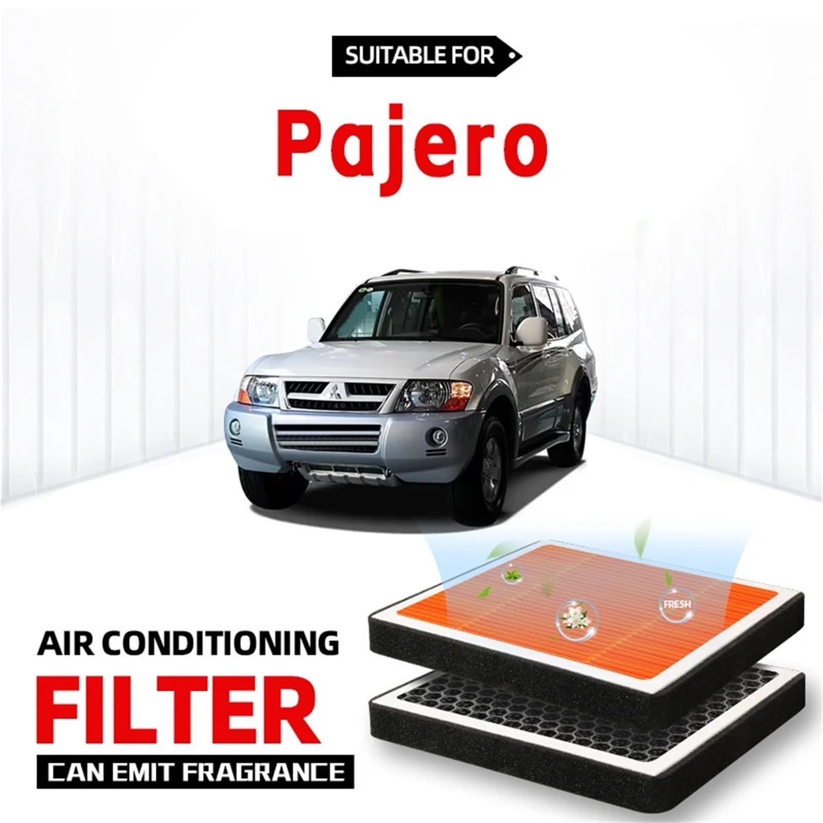 Filtr klimatyzacji Pasuje do Mitsubishi Pajero Filtr kabinowy Filtr powietrza Filtr klimatyzacji z węglem aktywnym z zapachem do oczyszczania samochodu