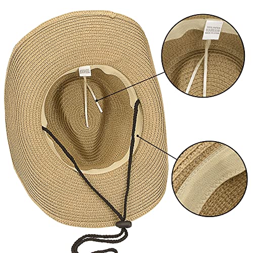 Sombrero vaquero de paja para mujer y hombre miniatura 3