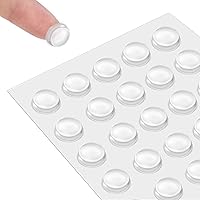 QUEENTI 160 Pcs Clear Silicone Cabinet Door Bumpers 1/2" Round Self-Adhesive Pads for Kitchen Cabinets, Drawers & Furniture