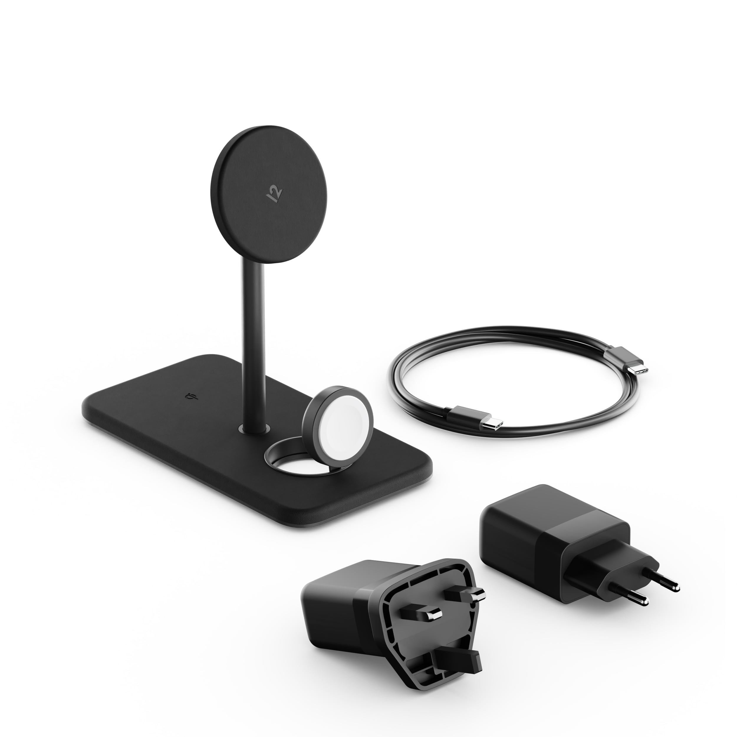 Twelve South HiRise 3 Deluxe Twelve South 3 w 1 MagSafe + Qi2 podstawka ładująca do iPhone'a, zegarka i słuchawek AirPods, czarny
