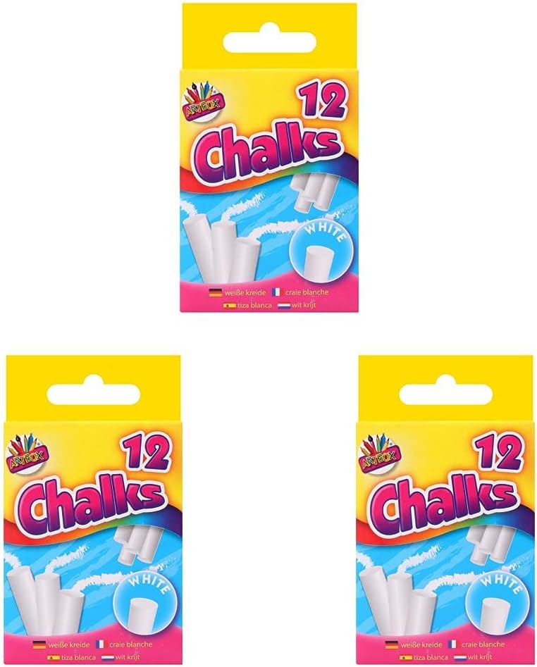 THE ART BOXARTBOX Chalks in Hanging Box - White (Pack of 36), 1208