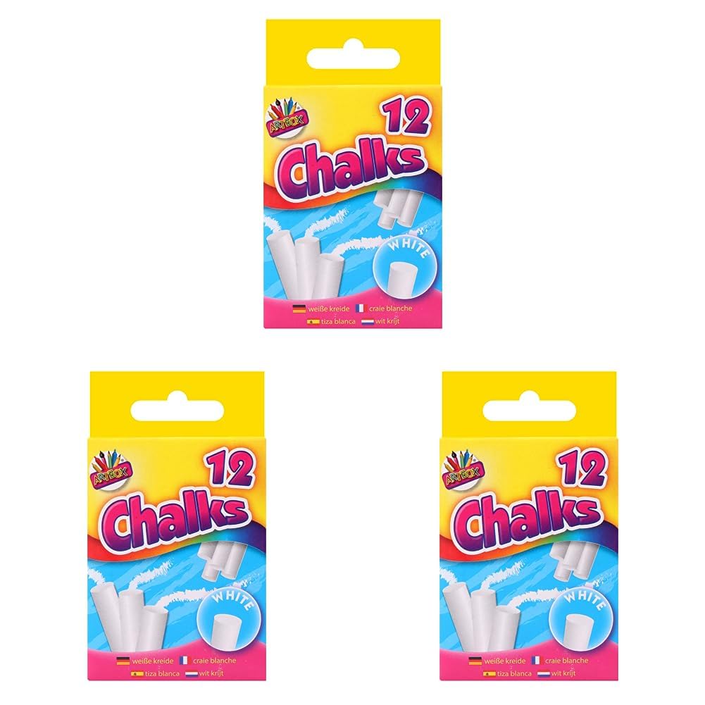 THE ART BOXARTBOX Chalks in Hanging Box - White (Pack of 36), 1208