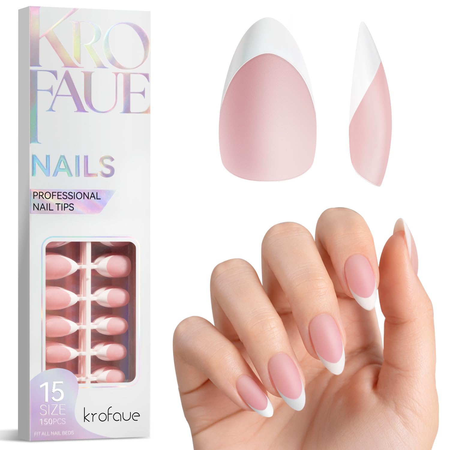 French Half Nail Tips - 500 PCS -23 French Half Nail Tips - 500 PCS -23