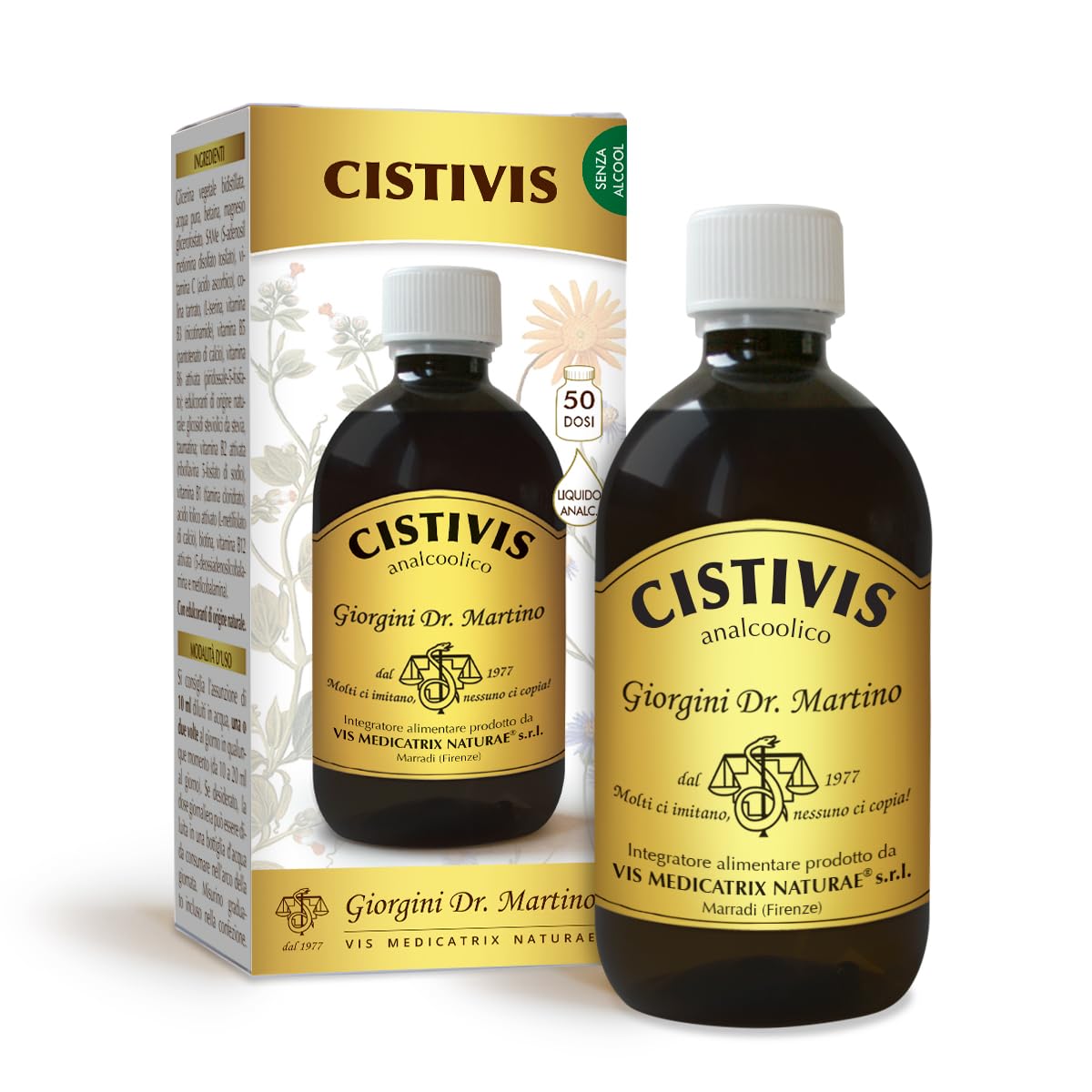 CISTIVIS liquido analcoolico - 500 ml (integratore di uva ursina e altre piante utili per la funzionalità delle vie urinarie)