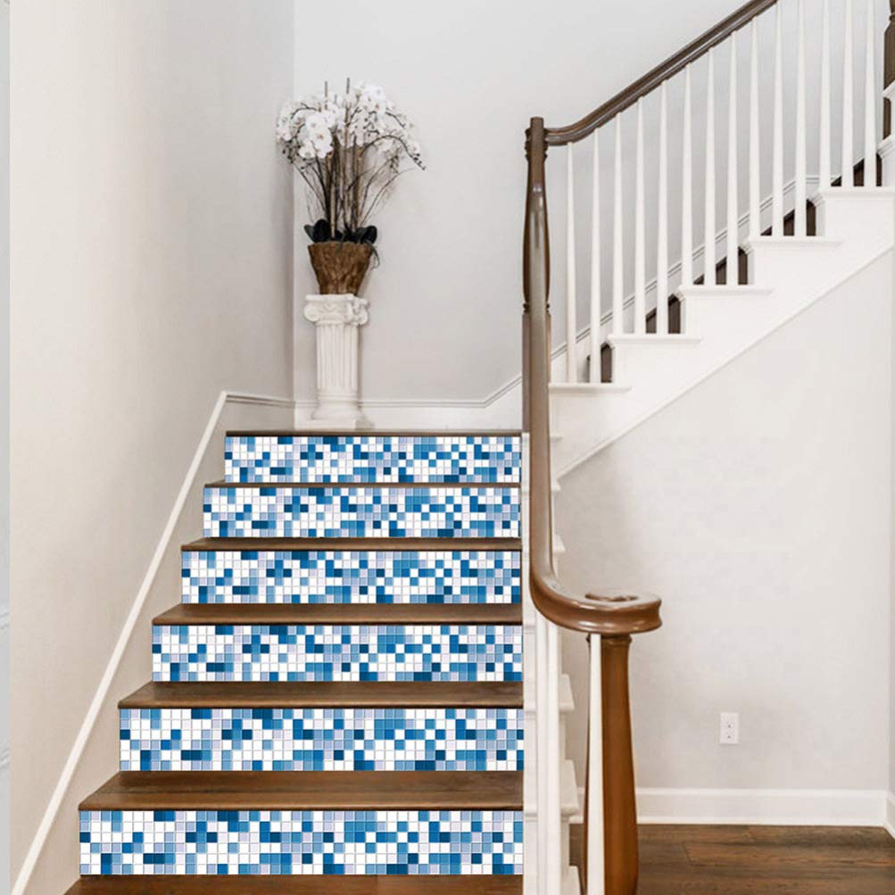 Yoillione Azulejos Adhesivos de Mosaico 3D, Impermeable Pegatinas Adhesivas de Pared para Baño Cocina, 4 Piezas