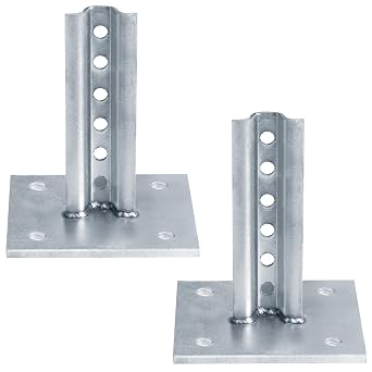 2 Pack U-Channel Sign Post Anchor Base for 1.12 lb/ft U-Channel Post, Surface Mount Flange Base