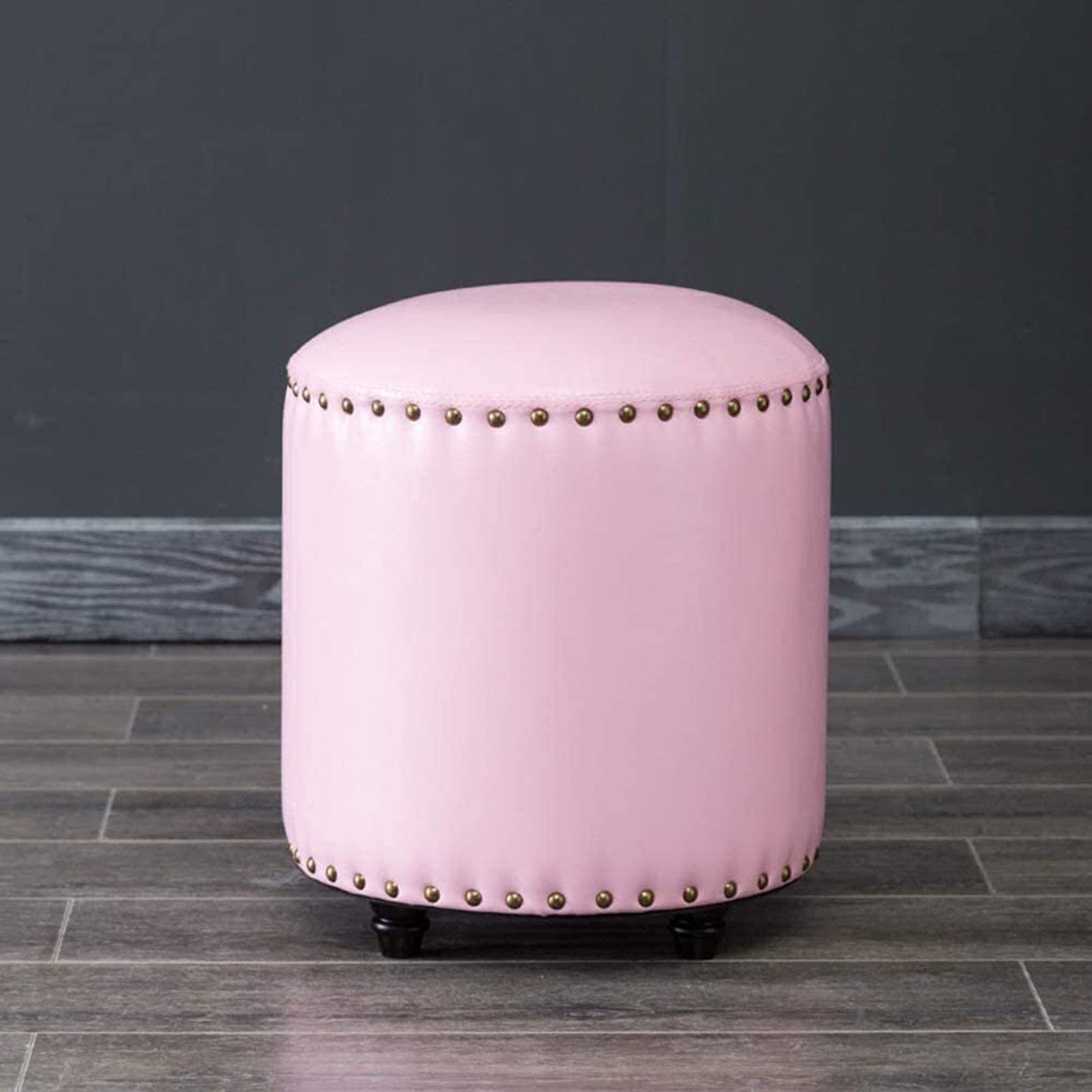 Pouf rond rembourré rose de style européen : petit tabouret canapé
