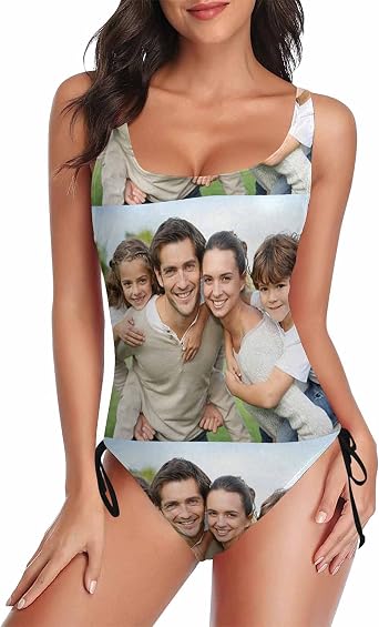 Customized Womens Face One Piece Swimsuit Personalized Photo Bathing Suit Printing Swimwear