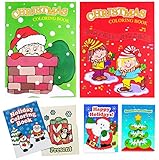 4E's Novelty Christmas Activity Coloring Books and Mini Holiday Fun Books, Set, 12 Christmas Coloring Books, 12 Mini Holiday Fun Game Books, 8 Assorted, 3 of Each