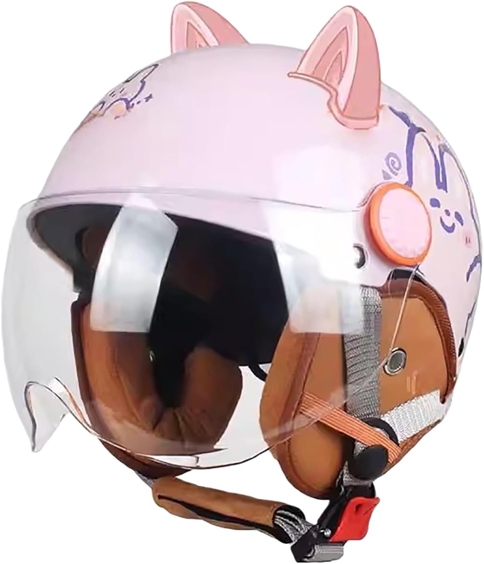 Casco De Moto para Niños, Niñas, Niños, Casco Jet Infantil Homologado ECE con Visera, Casco De Scooter, Casco De Scooter Infantil, Casco De Ciclomotor, Casco De Bicicleta