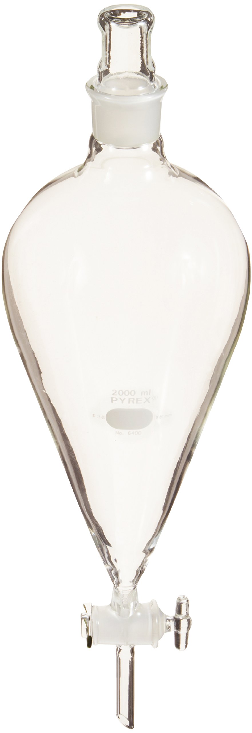 Corning Pyrex Vidrio borosilicatado Forma de Pera squibb vaina Embudo Con Cristal estándar Taper Tope, 2000ml Capacity, 1