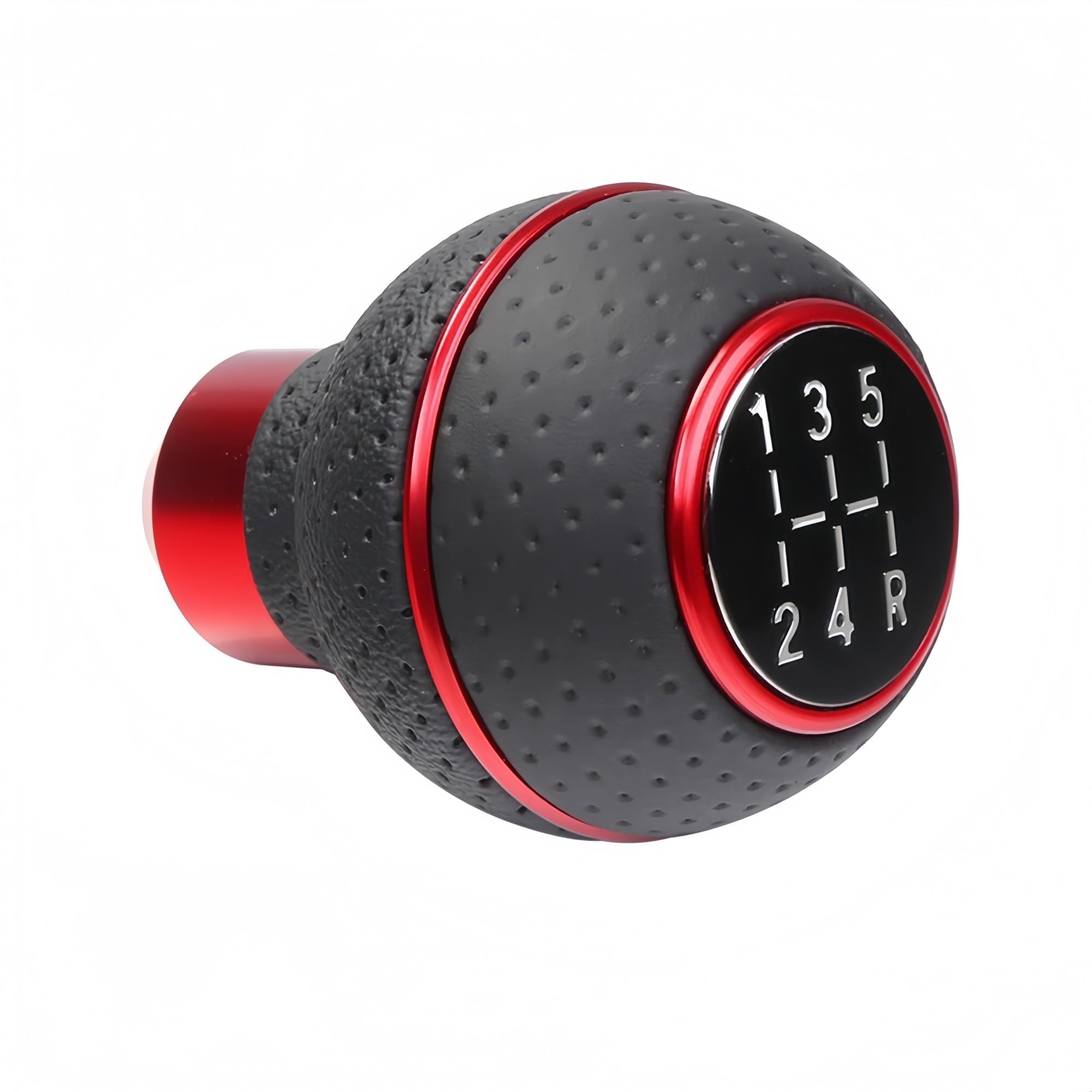 Polvane Red Gear Shift Lever Knob 5 For Speed Universal Car Gear Shift Knob M8 M10 M11 M12 For Manual Transmission Level Lever(Red)