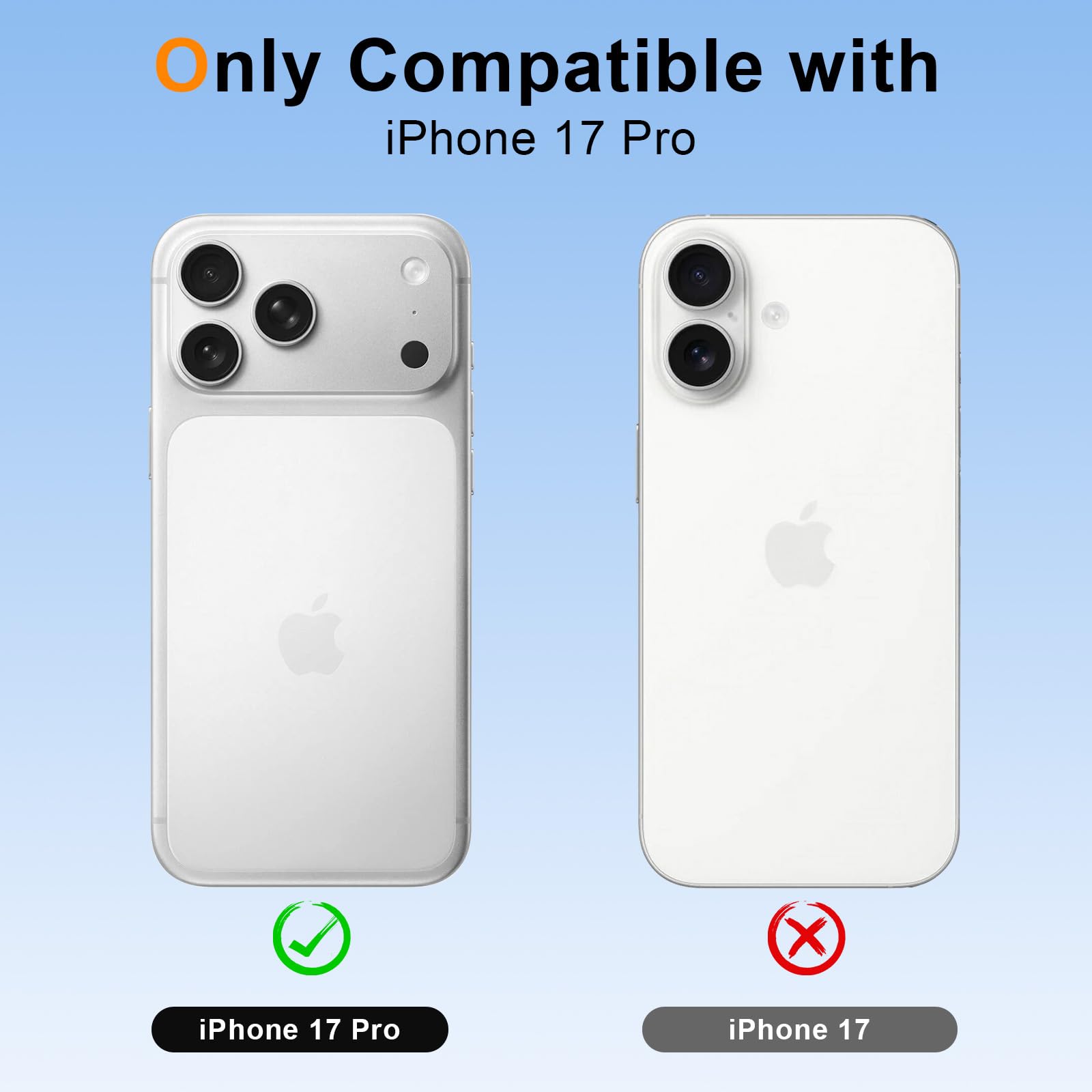 Magnetyczne etui z paskiem na telefon komórkowy iPhone 17 Pro, [kompatybilne z Magsafe], etui ochronne na telefon komórkowy, do zawieszenia, przezroczyste, odporne na uderzenia i zarysowania