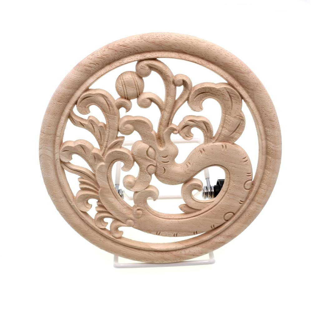 Sculpture bois meubles applique fleur ronde pour un intérieur poétique