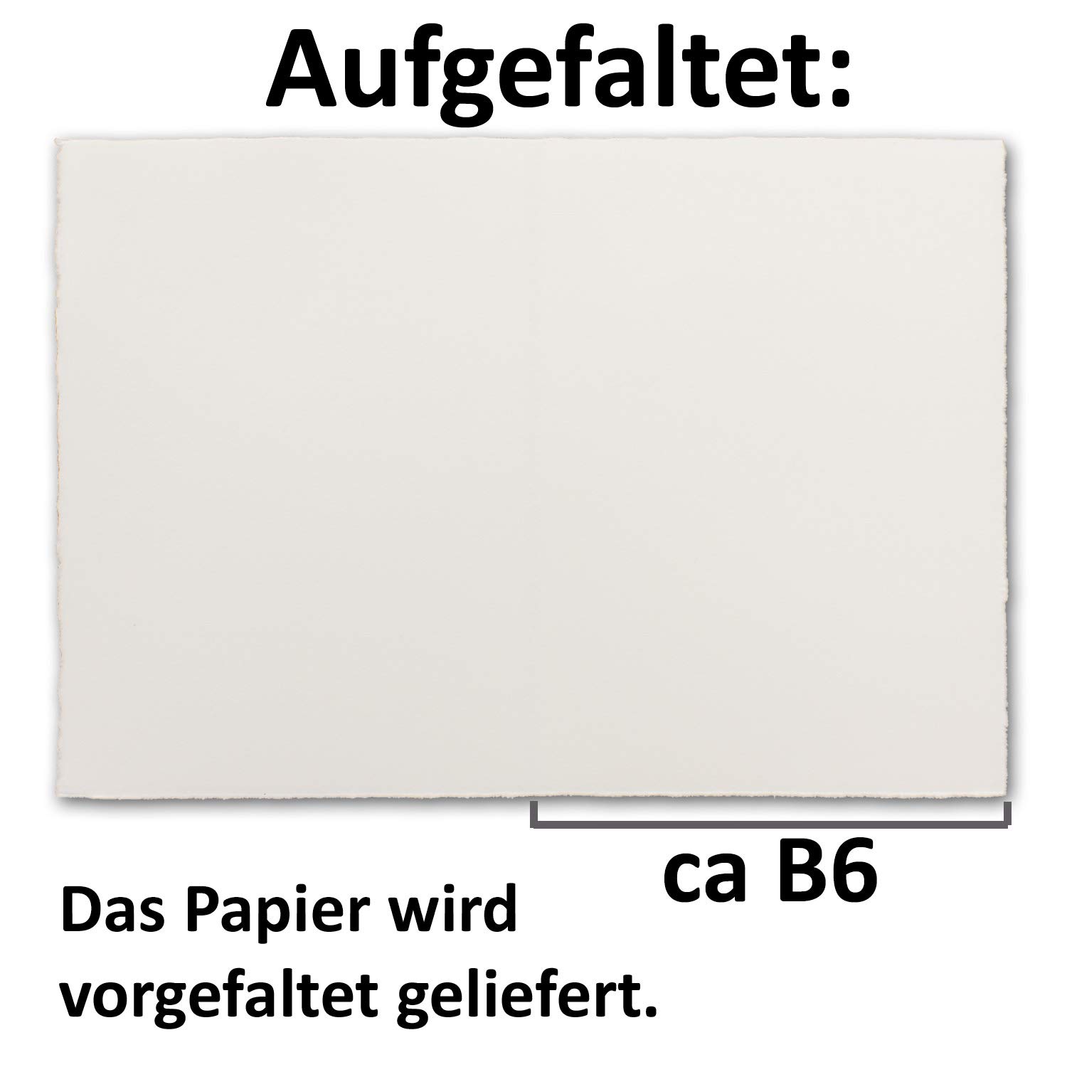 75 x B6 Vintage składane arkusze, papier czerpany, 108 x 175 mm – naturalna biel 105 g/m²