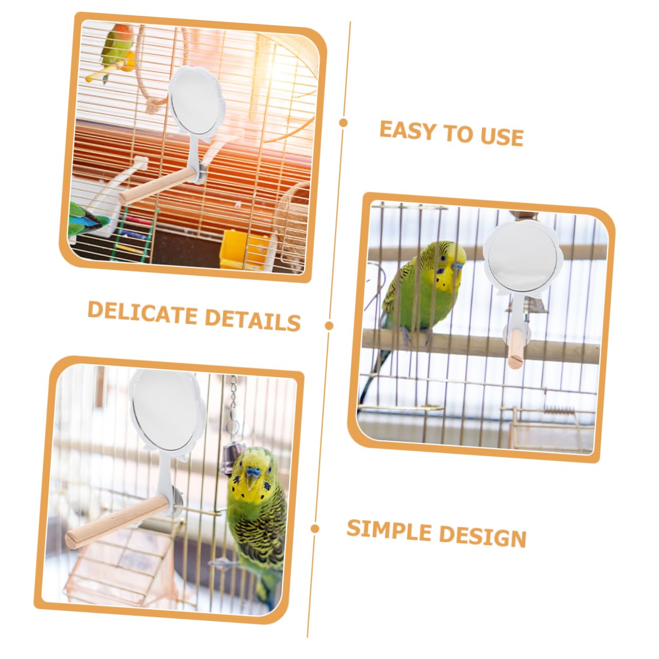 Yardwe 8 Piezas pájaro de Juguete Jaula periquitos Jaula para periquitos jaulas para periquitos Suministros para Aves Percha de Madera para Loros Accesorios para jaulas de pájaros