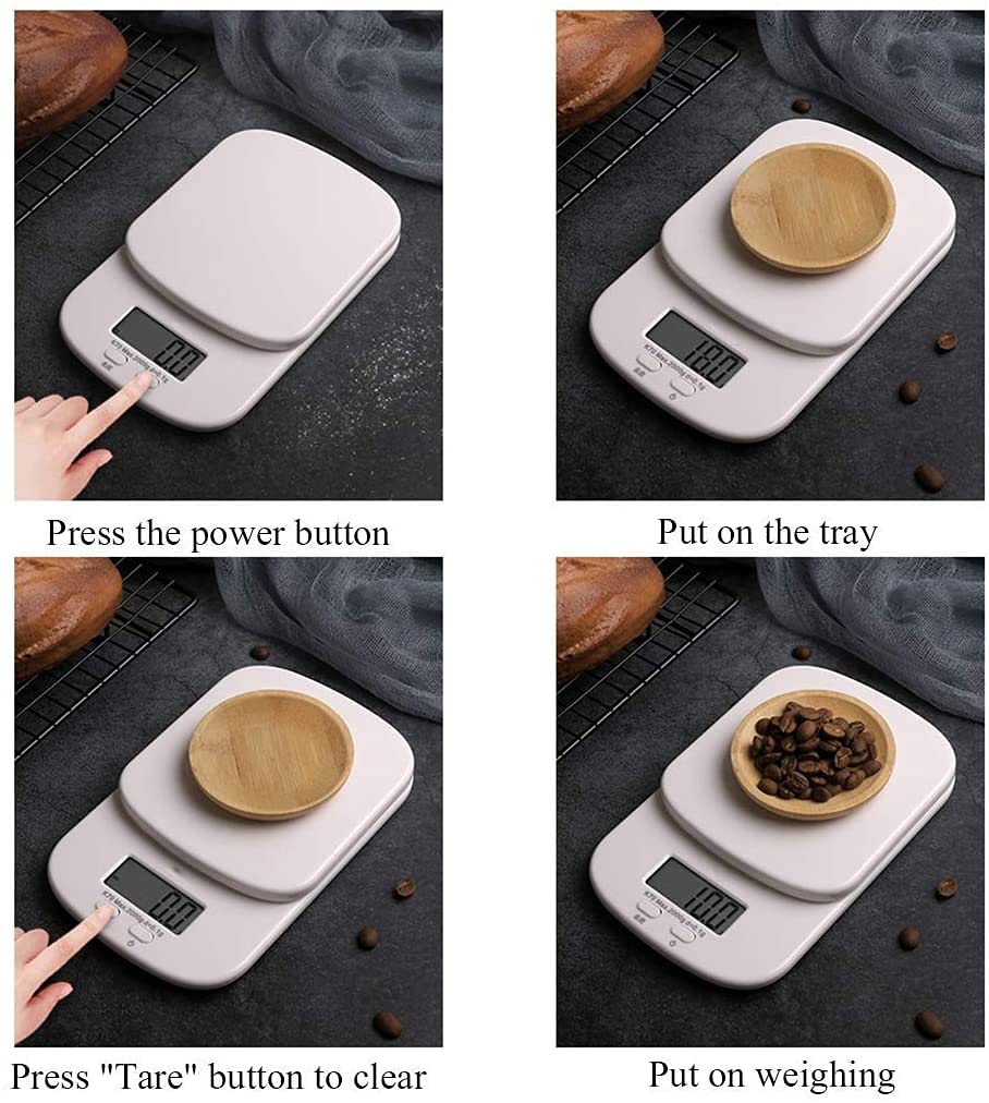 Bilance elettroniche per Cucina Bilancia Elettronica da Cucina, Display LCD per Cottura Peso degli Alimenti Controllo ad Alta precisione delle Calorie Pesatura,Green
