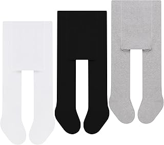 L&K-II Pack of 3 Baby Tights for Baby Girls and Boys Knitted Tights Multicoloured 2766
