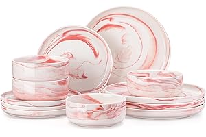 MALACASA Dinnerware Pink 12-Piece Set