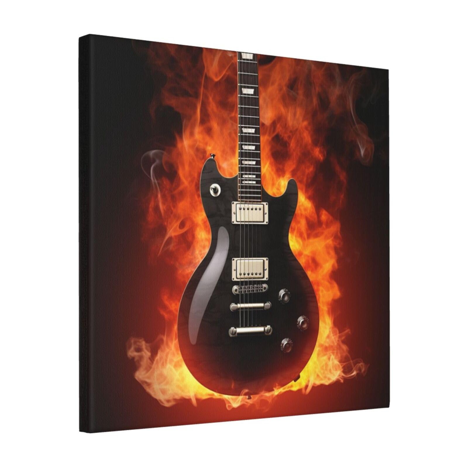 FodPand Rock Guitar Canvas Wall Art for Living Room Wall Decor 16"x16" Modern Artwork Painting Pictures Hanging Canvas Prints Aesthetic Wall Art for Bedroom Bathroom Office Wallart Decor