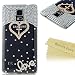 Note 4-Mavis's Diary 3D Handmade Crystal Design Bling Clear Case Cover for Samsung Galaxy Note 4 SM-N910S SM-N910C with Soft Clean Cloth (Heart with Cross Clear Case)