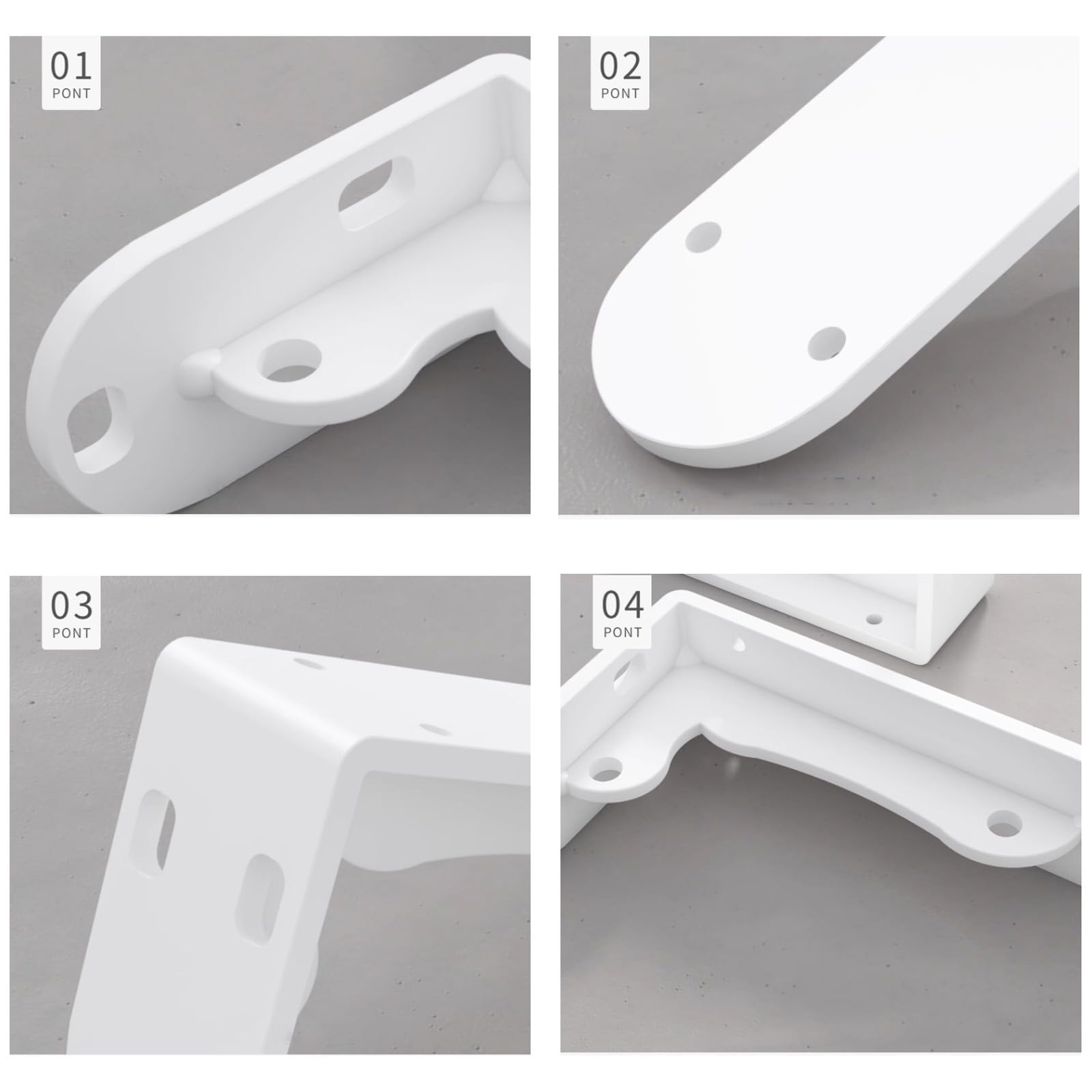 2x Staffe per Mensole da Parete,Staffa Triangolare Supporti per Mensole,Staffa per Mensola Pesanti,Reggimensola Ferro,per Libri Scaffale,Garage,Cucina,con Viti,Bianco (55cm x 15cm)