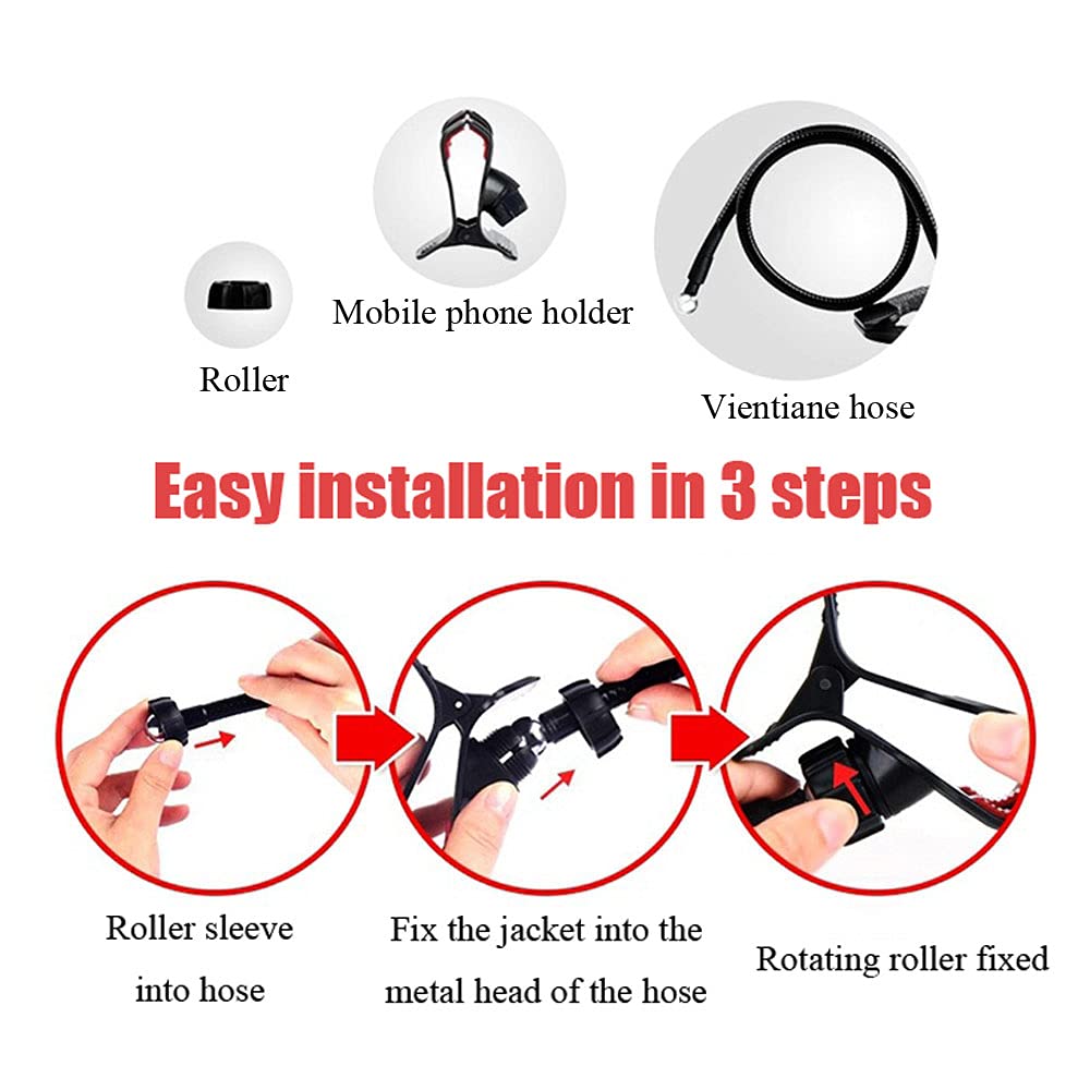 Support Téléphone Flexible Col De Cygne 70 Cm - Pince Rotative 360°, Fixation Bureau, Lit, Voiture, En Fer