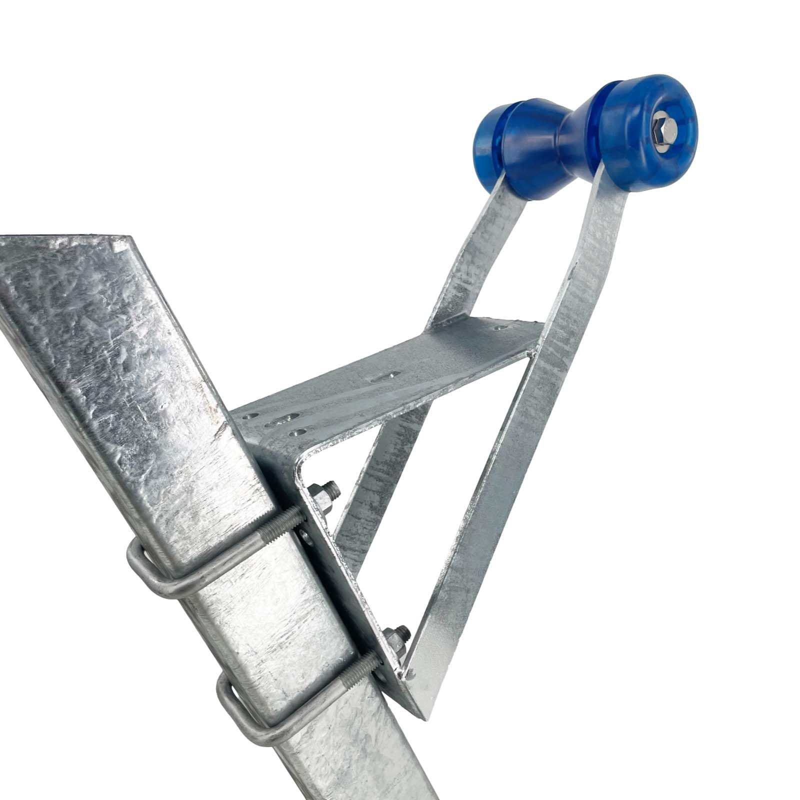 Sturdy Built Boat Trailer Winch Seat with Blue PVC Roller and End Caps for 2 inch and 3 inch Winch Posts, 27003