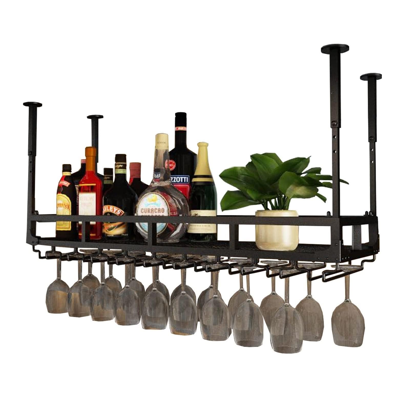 Étagère à vin murale design en métal pour verres à pied