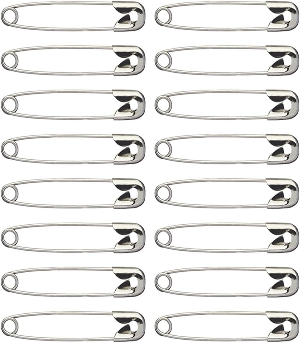1728pcs Silver Safety Pin Fasteners 19mm Small Curved Pins for Clothes DIY Crafting Sewing and Quilting Accessories