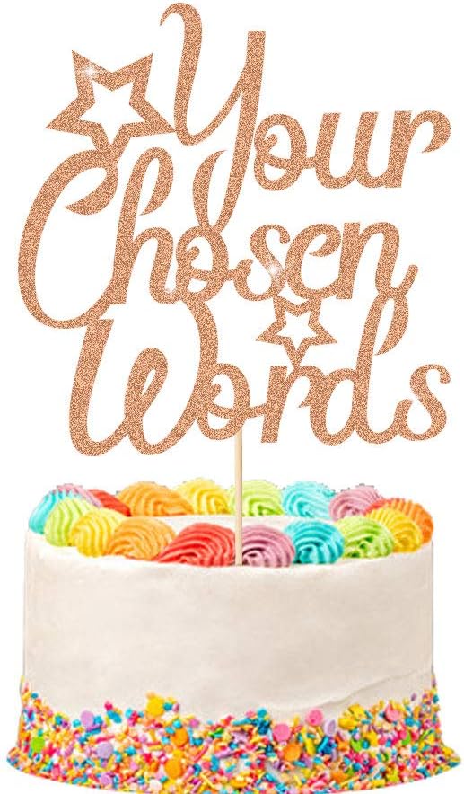 Personalised Cake Topper | Customized Birthday Cake Decorations. Double Sided Glitter Card Text Customized | Birthday or Wedding Party Multicolour Glitter Cake Decoration(Rose Gold)