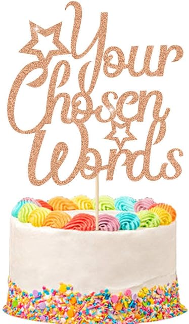 EDSG Personalised Cake Topper | Customized Birthday Cake Decorations. Double Sided Glitter Card Text Customized | Birthday or Wedding Party Multicolour Glitter Cake Decoration Hand Finished in UK
