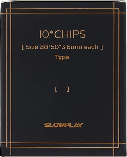 Miniatura 7 de SLOWPLAY Placas rectangulares de fichas de póquer, paquete de 10 unidades, placas profesionales de estilo europeo sin denominación, compuesto de