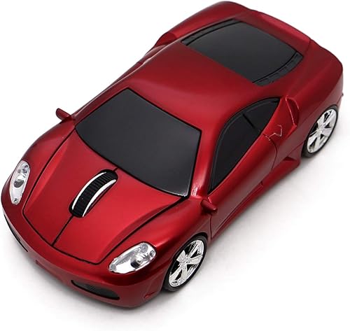 Miniatura 7 de Ai5G Ratón inalámbrico deportivo para coche, ratón USB para computadora, óptico, 2.4 GHz, con faro 1600 DPI para PC, portátil, MAC (dorado)