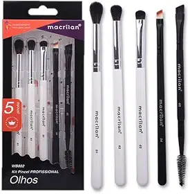 Macrilan Kit Com 5 Pincéis Profissionais De Maquiagem Para Os Olhos, WB802
