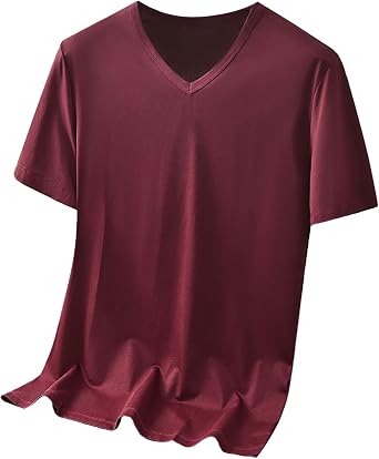Mens Big and Tall Shirts Heavyweight Crew Neck Cotton T-Shirts Moisture Wicking Fitness Athletic Stretch Hipster Shirt