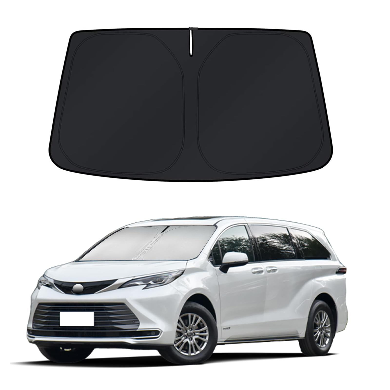 Car Sun Shade for 2011-2020 Toyota Sienna Accessories Windshield Sunshade Cover Front Window Shade Custom Fit Sienna Sun Visor Protector Foldable Blocks UV Rays