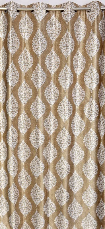 RED RIBBON DECOR Modern Printed New Dhamas Design Light Filtering Long Door Eyelet Curtain Panel Parda for Drawing Room, Living Room/Bedroom (Brown, 8 Feet) - Single Piece (B0BT22SN7X) Amazon Price History, Amazon Price Tracker