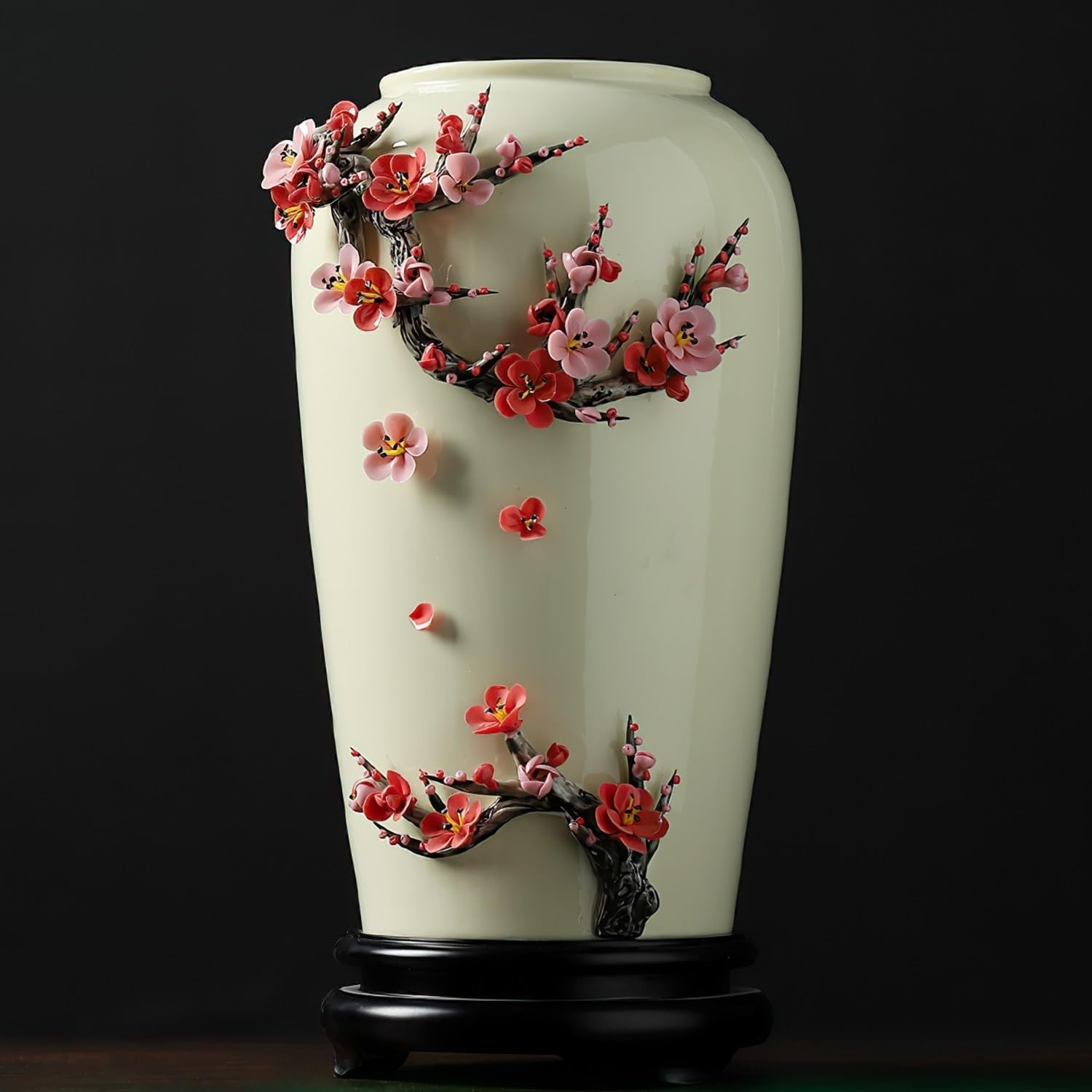 SnamicE Vase Ceramic Flower Vase Ceramic Rustic Flower Vase, Handmade Decorative Vase for Living Room, Entryway, Farmhouse, Dinner Table, Office,A