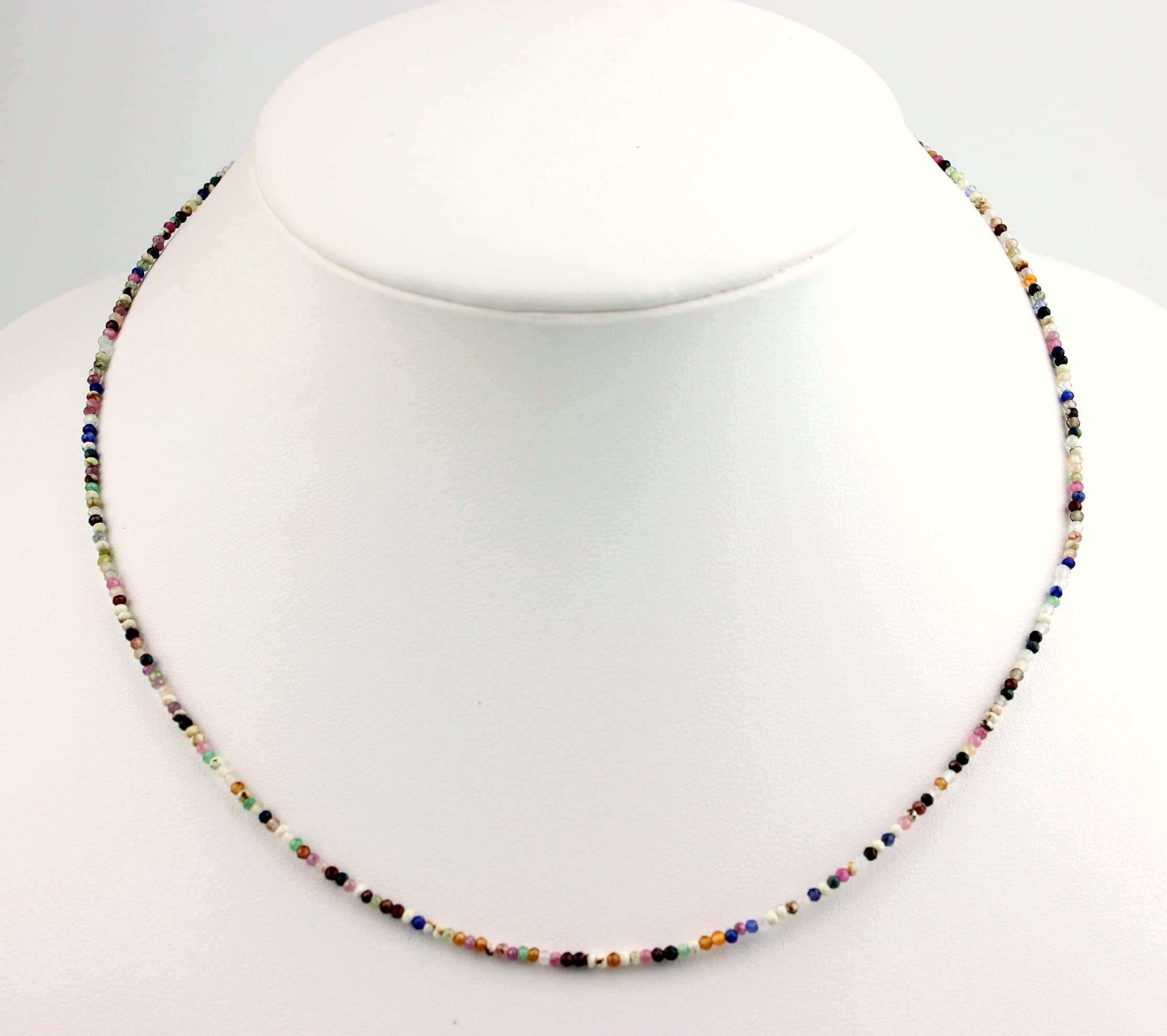 Echte Edelstein Kette Gemischt feingeschliffen Bunt Farbe ca. 45 cm