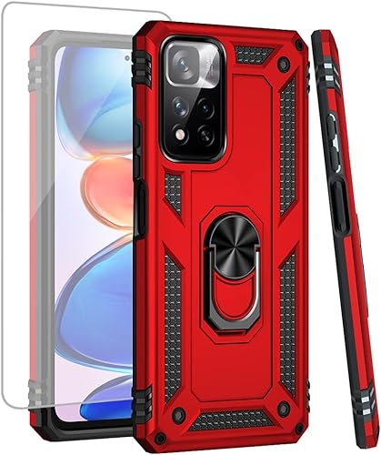 Funda para Redmi Note 11 ProNote 11E Pro con protector de pantalla de vidrio templado, grado militar Funda magnética para Xiaomi Redmi Note 11 Pro