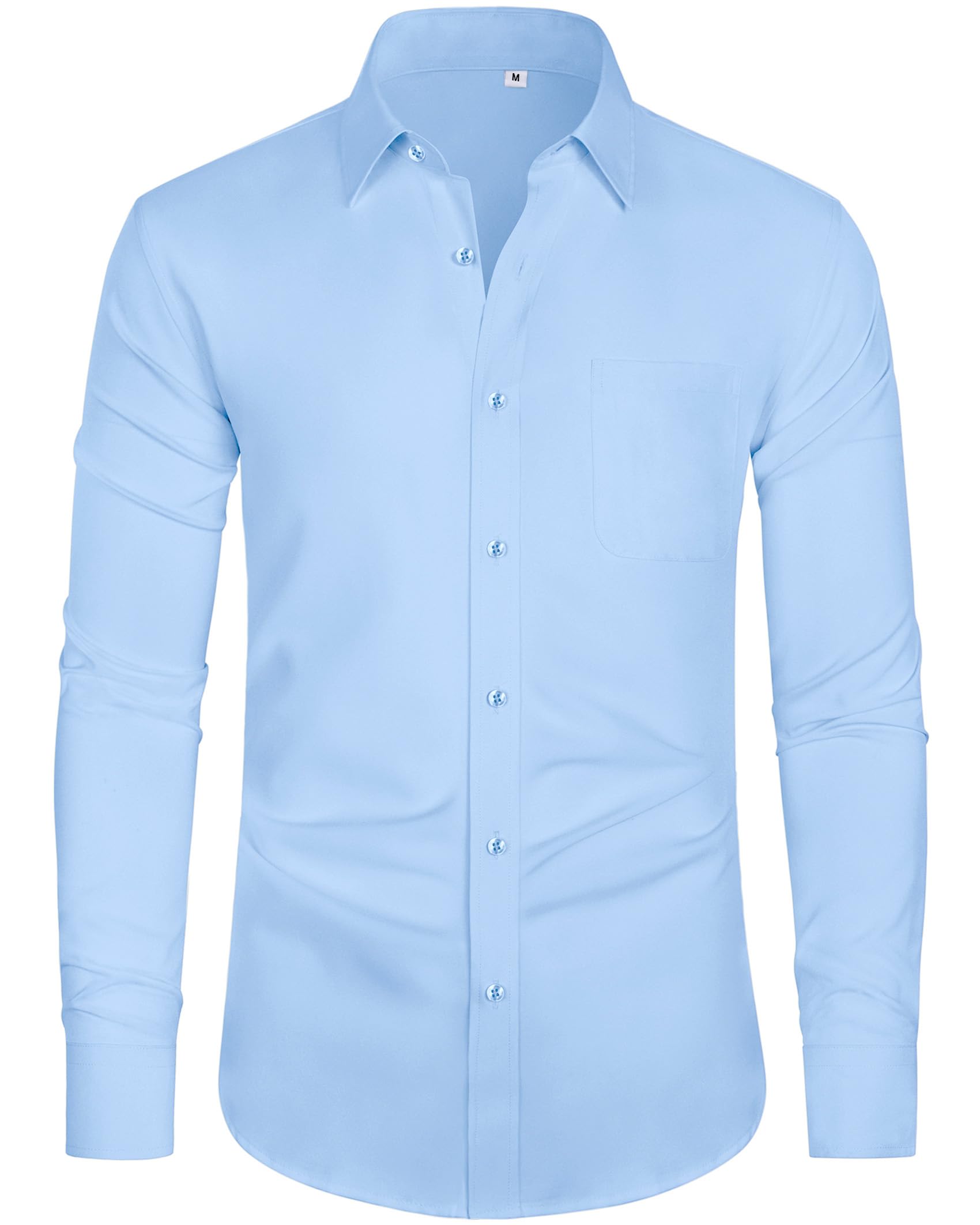 J.VER Hemd Herren Regular Fit Businesshemden Stretch Langarm mit Tasche | bügelfrei, atmungsaktiv, blickdicht, freizeit, pflegeleicht, knitterfreies, hochzeit, anzug, büro, festlich, outdoor, S-4XL