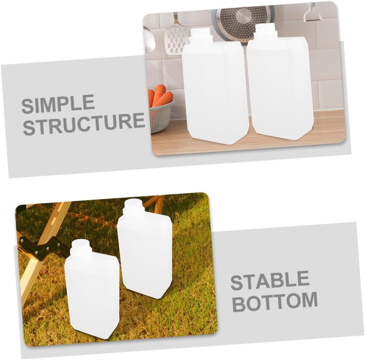 PRETYZOOM 2pcs Hdpe Empty Food Grade Dispensing Bottles 1000ml White image 3