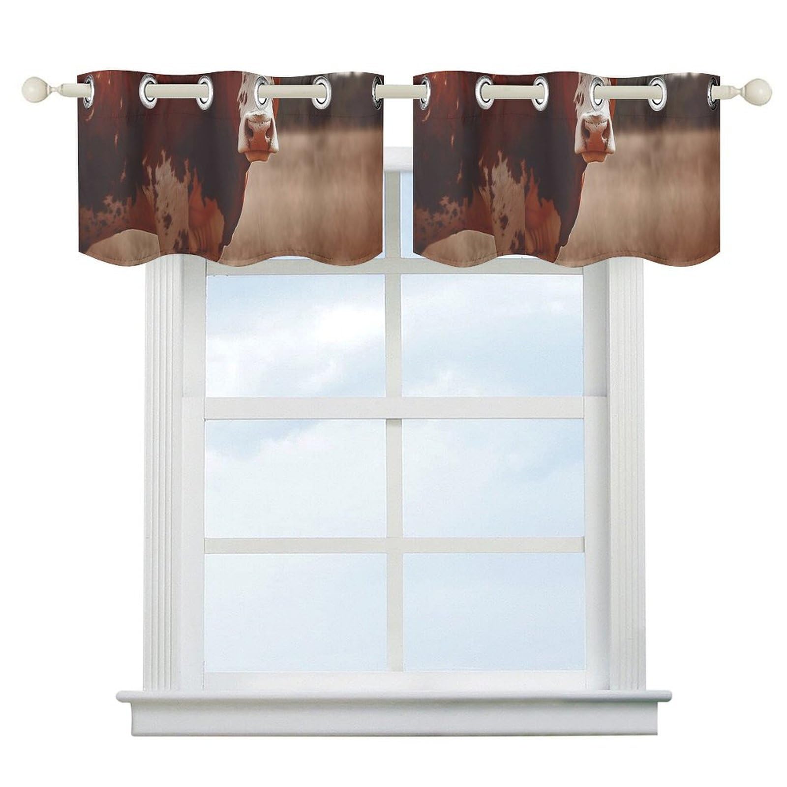 Rideaux de cuisine contre la chaleur lot de 2 protection solaire motif Texas