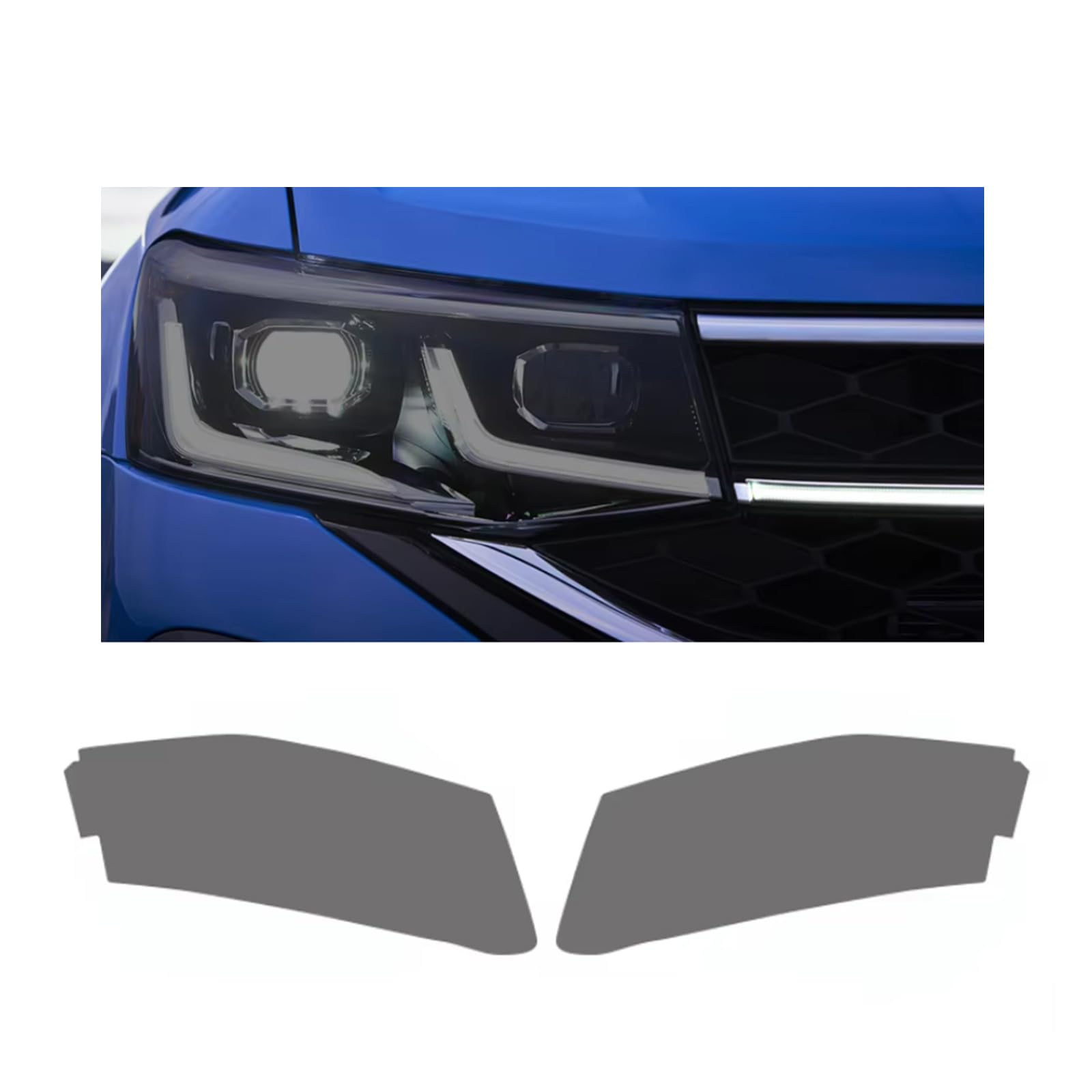 Headlight Film for VW Taos 2021-2024, 1Set Transparent/Smoke Black Car Headlight TPU Protective Film