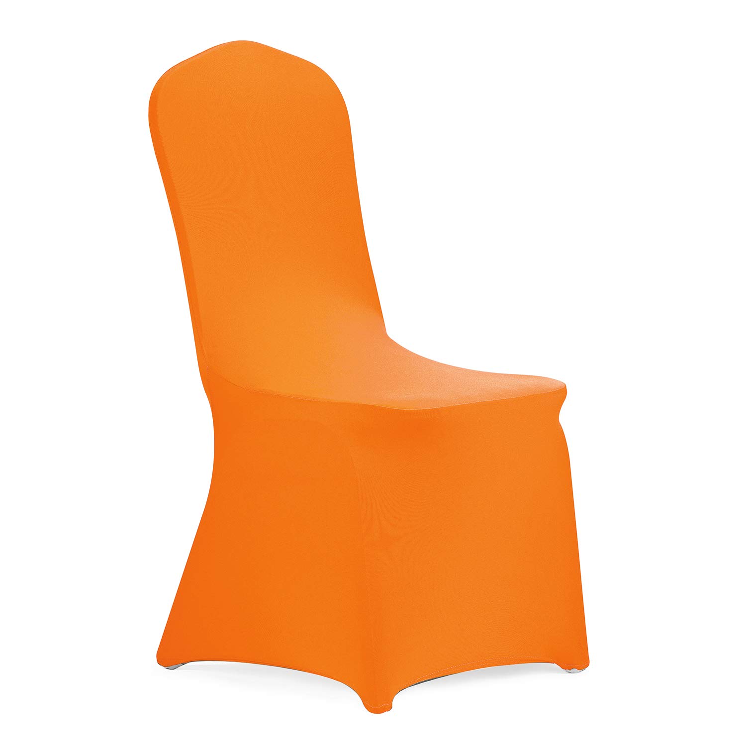 Peomeise Stretch Spandex Chair Cover for Wedding Party Dining Banquet Event (Orange, 25)