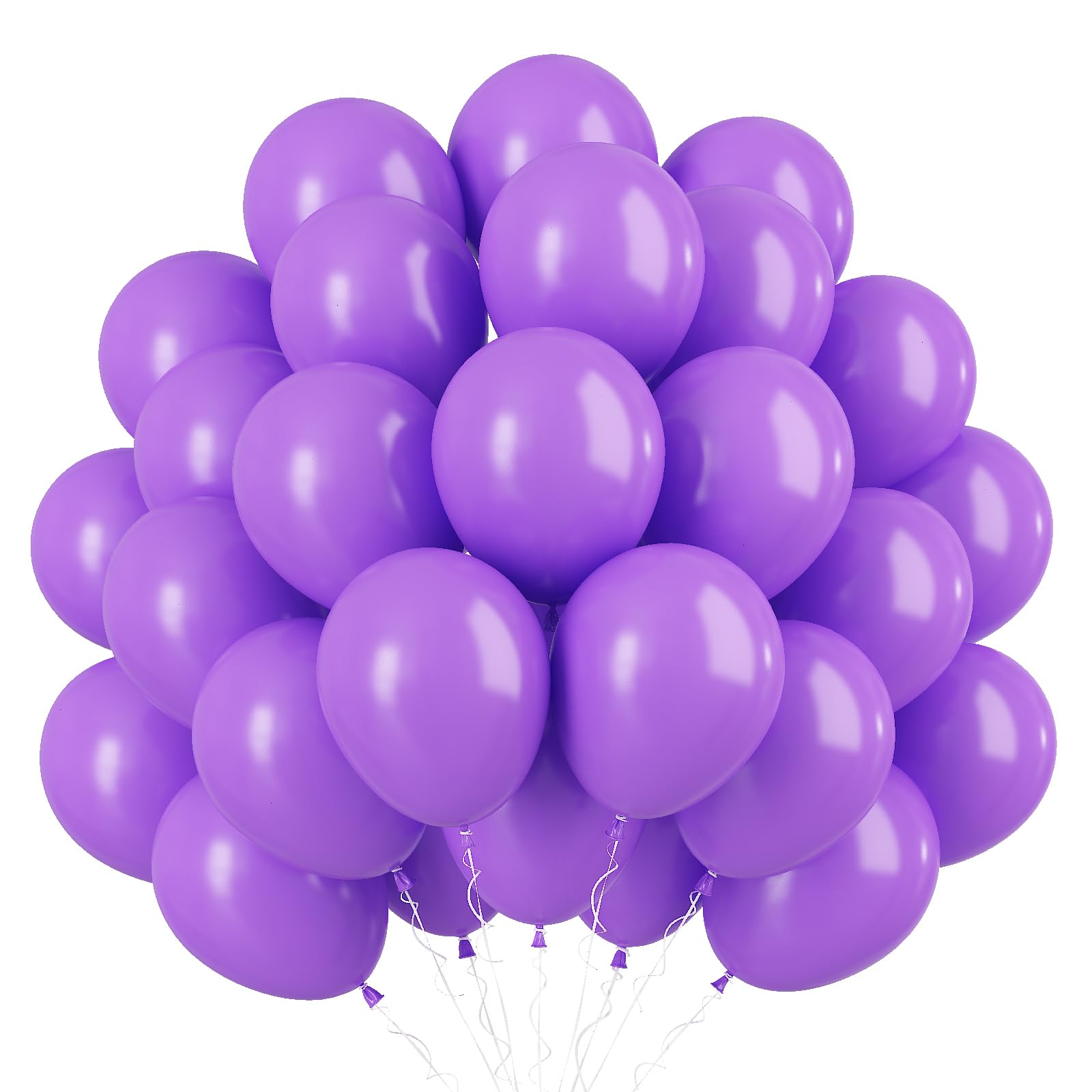 Globos morados pequeños de 5 pulgadas, 60 mini globos redondos de látex morado mate para guirnalda de arco de globos, globos de lavanda para decoración de fiesta de cumpleaños, boda, compromiso,