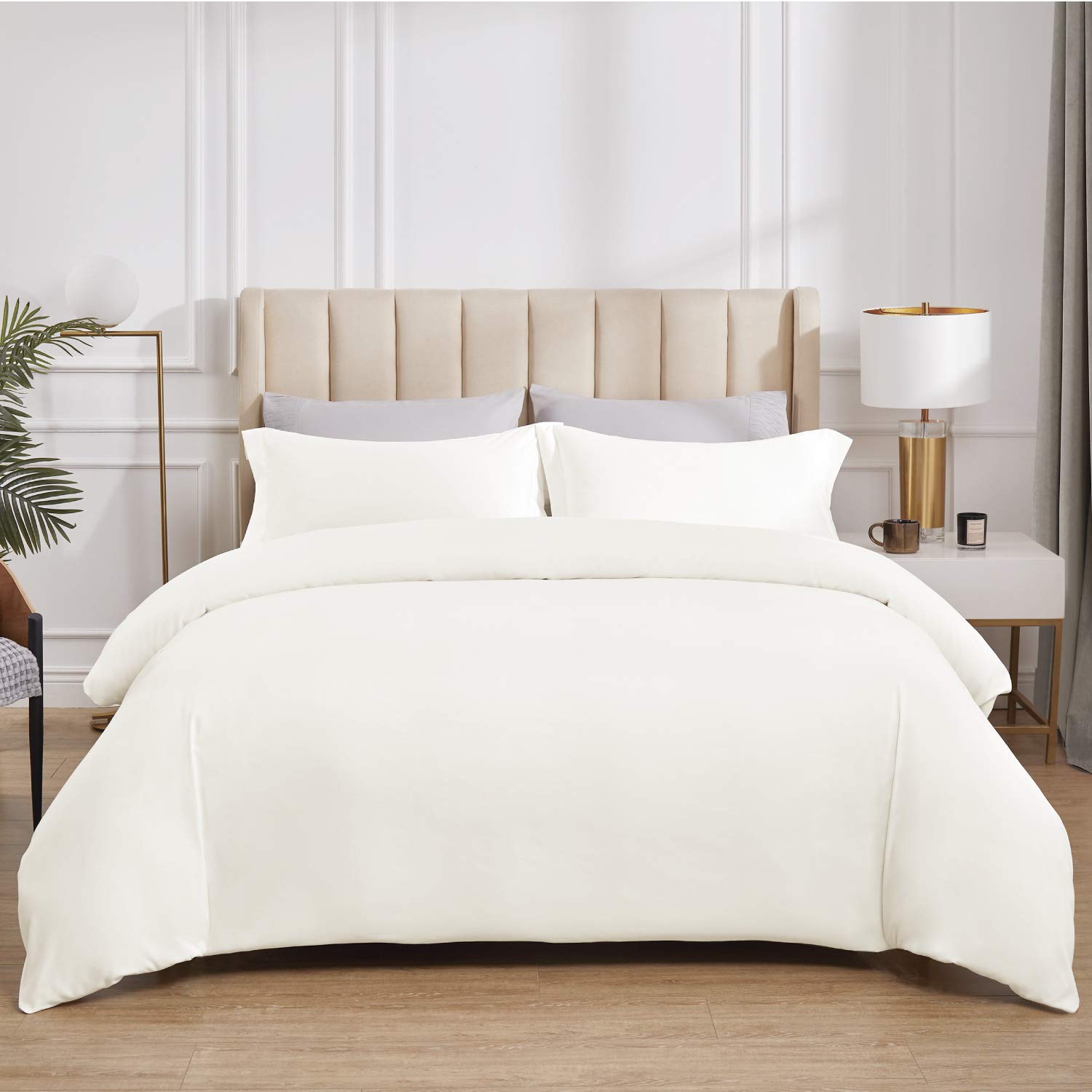 BedsureTwin/Twin XL Duvet Cover Kids - Soft Double Brushed Duvet Cover Twin, 2 pcs, Includes 1 Ivory Kids' Duvet Cover (68"x90") with Zipper Closure & 1 Pillow Sham, NO Comforter